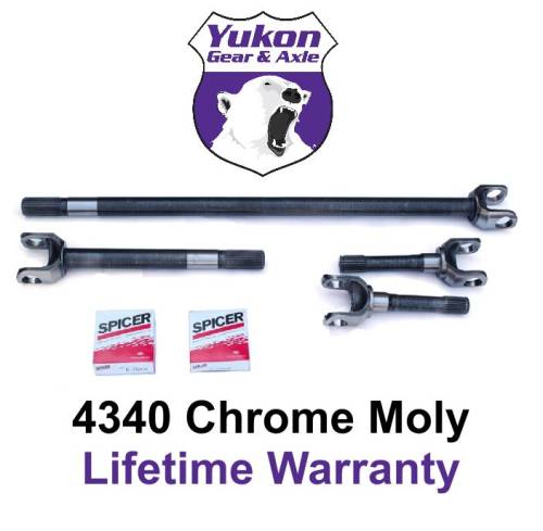 Yukon Gear And Axle - Yukon front 4340 Chrome-Moly replacement axle kit for Jeep TJ Rubicon front. (YA W24154)