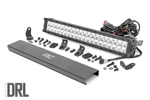 Rough Country - 20-inch Cree LED Light Bar - (Dual Row | Chrome Series w/ Cool White DRL) 70920D