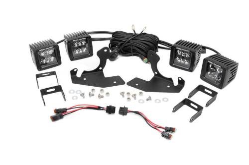 Rough Country - Dual 2-inch Black Series CREE LED Fog Lights & Mounts Kit (Chevrolet HD Pickups) 70628