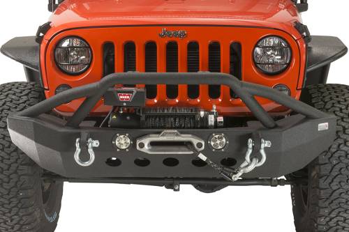 Fishbone Offroad - FISHBONE JK Front Bumper with LED's, Steel, Textured Black Powder Coat, Fits JK 07-16 (FB22003)