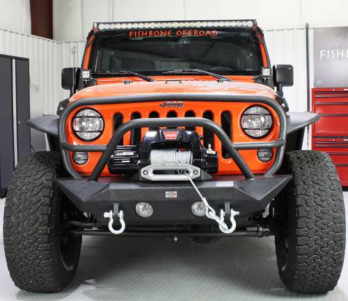 Fishbone Offroad - FISHBONE Manowar JK Front Bumper with Grille Guard (FB22062)