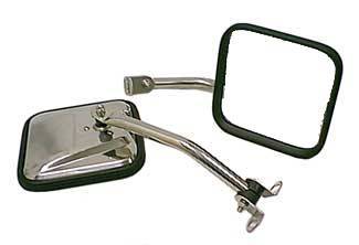 Rugged Ridge - Rugged Ridge Door Mirror Kit, CJ-Style, Stainless Steel; 87-95 Jeep Wrangler YJ - 11005.06