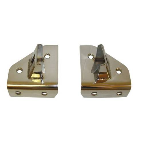 Rugged Ridge - Rugged Ridge Light Mounting Brackets, Windshield, Stainless Steel; 76-95 CJ/YJ - 11028.01