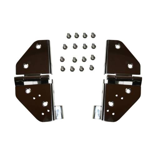 Rugged Ridge - Rugged Ridge Windshield Hinge Kit, Stainless Steel; 76-95 Jeep CJ/Wrangler YJ - 11112.01