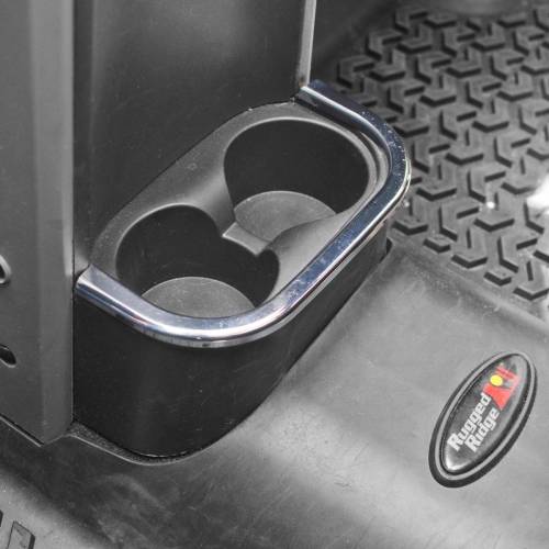 Rugged Ridge - Rugged Ridge This chrome rear cup holder trim from Rugged Ridge fits 07-10 Jeep Wrangler. - 11156.18