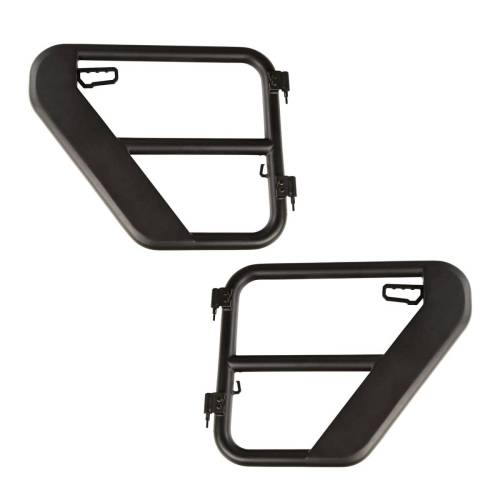 Rugged Ridge - Rugged Ridge Fortis Tube Doors, Rear, Textured Black; 18-21 Jeep Wrangler / 20-21 Gladiator - 11509.14