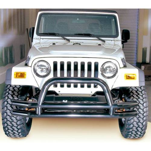 Rugged Ridge - Rugged Ridge Double Tube Bumper Front 3 Inch Hoop | 76-06 Jeep CJ/Wrangler YJ/TJ - 11560.01