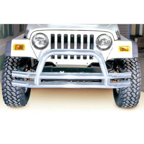 Rugged Ridge - Rugged Ridge Double Tube Bumper Front 3 Inch Stainless Steel | 76-06 CJ/YJ/TJ - 11563.01