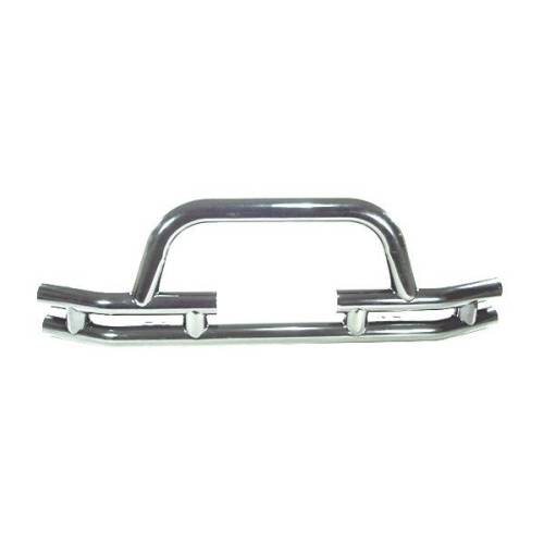 Rugged Ridge - Rugged Ridge Tube Bumper Front 3 Inch Stainless Winch Ready | 76-06 CJ/YJ/TJ - 11563.03