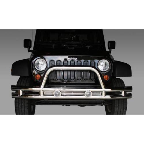 Rugged Ridge - Rugged Ridge Tube Bumper Front 3 Inch Stainless Steel | 07-18 Jeep Wrangler JK - 11563.1