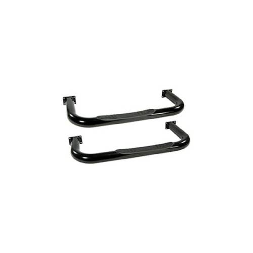 Rugged Ridge - Rugged Ridge Tube Side Step Kit Round 3 Inch Black | 76-83 Jeep CJ5 - 11590.01