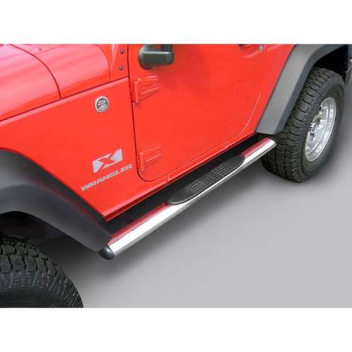 Rugged Ridge - Rugged Ridge Tube Side Step Kit Oval 4.25 Inch Stainless | 07-18 Wrangler 2 Door - 11593.07