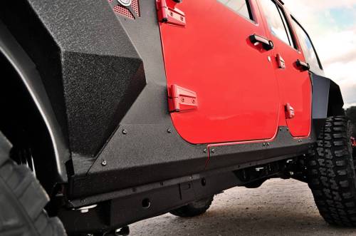 Rugged Ridge - Rugged Ridge Body Armor Cladding Rocker Panel Guard Steel | 07-18 Jeep Wrangler JK - 11615.1