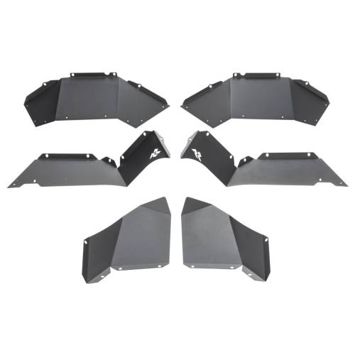 Rugged Ridge - Rugged Ridge Inner Fender Liners Rear Aluminum Blk | 18-21 Jeep Wrangler JL - 11615.62