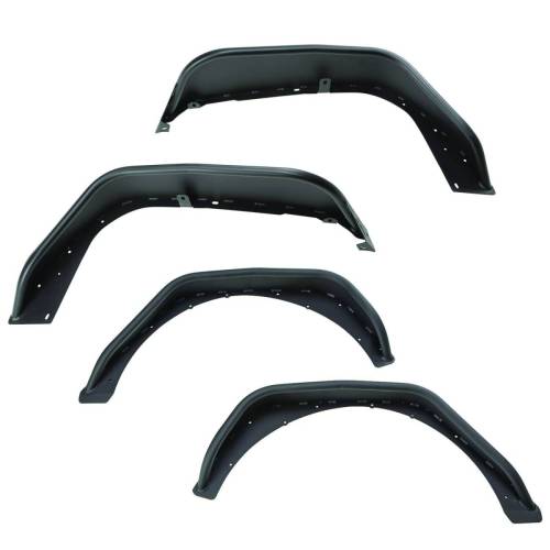 Rugged Ridge - Rugged Ridge HD Steel Tube Fenders Full Set Black | 18-21 Jeep Wrangler JL - 11615.73