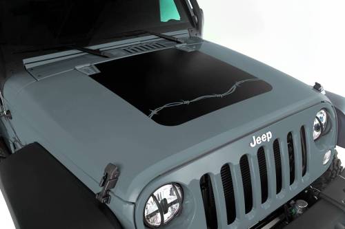 Rugged Ridge - Rugged Ridge VINYL "BARBED WIRE" HOOD DECAL | 07-18 JEEP WRANGLER - 12300.12