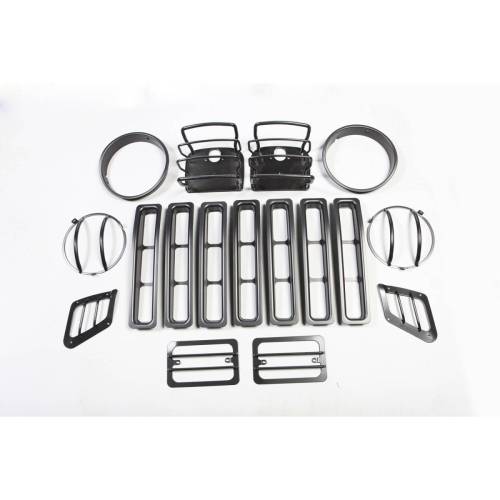 Rugged Ridge - Rugged Ridge Euro Guard Kit Black 17 Piece | 97-06 Jeep Wrangler TJ - 12495.03