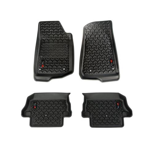 Rugged Ridge - Rugged Ridge All Terrain Floor Liner Kit Front/Rear Black 18-20 Jeep Wrangler JL 2 Dr - 12987.43