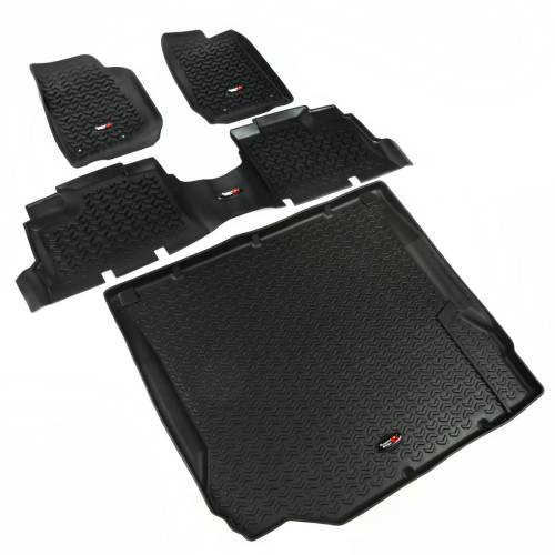 Rugged Ridge - Rugged Ridge All Terrain Floor Liner Set Black | 07-10 Jeep Wrangler JK 4 Door - 12988.01