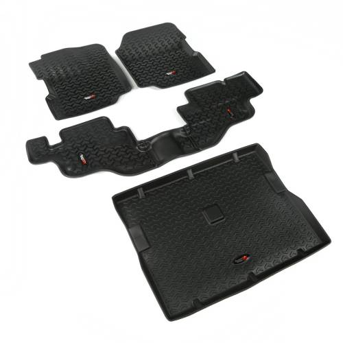 Rugged Ridge - Rugged Ridge All Terrain Floor Liner Set Black | 76-95 Jeep CJ/Wrangler YJ - 12988.09