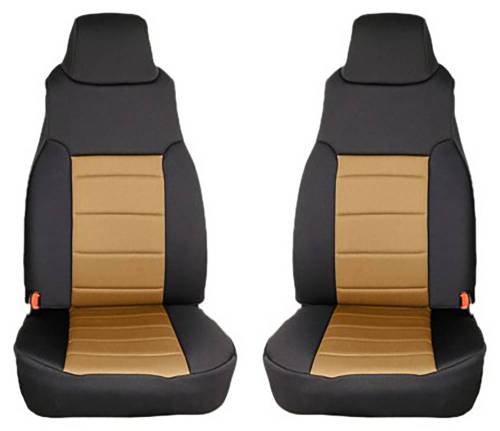 Rugged Ridge - Rugged Ridge Seat Cover Kit Front Neoprene Tan | 97-02 Jeep Wrangler TJ - 13210.04