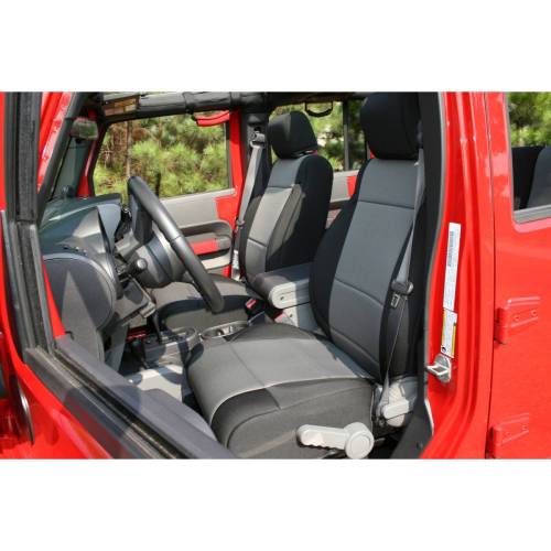 Rugged Ridge - Rugged Ridge Seat Cover Kit Front Neoprene Black/Gray | 07-10 Jeep Wrangler JK - 13214.09