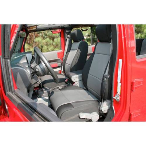 Rugged Ridge - Rugged Ridge Seat Cover Kit Front Neoprene Black/Gray | 11-18 Jeep Wrangler - 13215.09