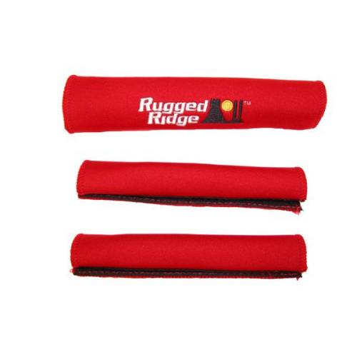 Rugged Ridge - Rugged Ridge Grab Handle Cover Kit Neoprene Red | 87-95 Jeep Wrangler YJ - 13305.51