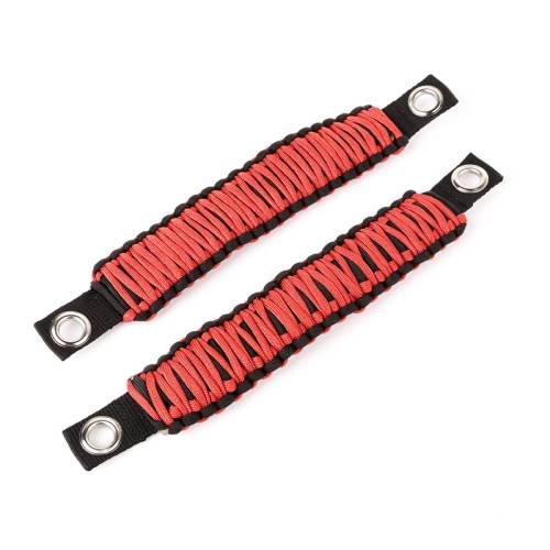 Rugged Ridge - Rugged Ridge Grab Handle Paracord A-Pillar Mounted Red | 07-18 Wrangler JK/JKU - 13305.8