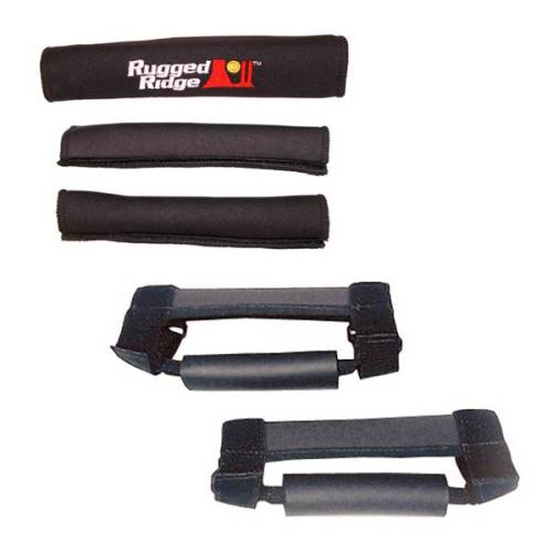 Rugged Ridge - Rugged Ridge Grab Handle Kit Black | 97-06 Jeep Wrangler TJ/LJ - 13505.15