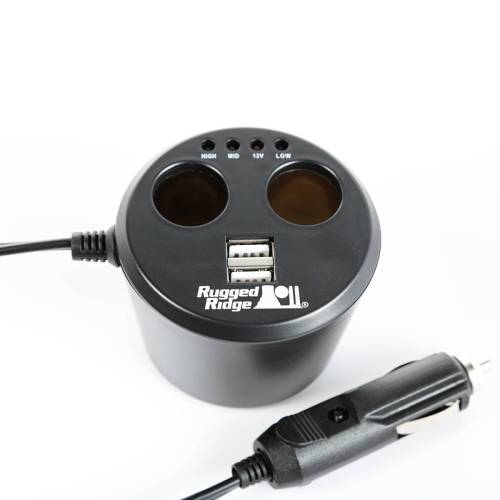 Rugged Ridge - Rugged Ridge Power Cup 2 x USB + 2 x Accessory Ports Universal - 15101.03