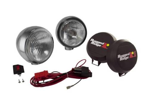 Rugged Ridge - Rugged Ridge Light Kit HID 6 Inch Round Stainless Steel Housing 2 Piece - 15206.51