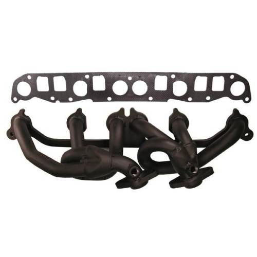 Rugged Ridge - Rugged Ridge Exhaust Header Steel Black | 99-06 Jeep XJ/ZJ/TJ 4.0L - 17660.02