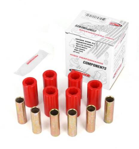 Rugged Ridge - Rugged Ridge Suspension Leaf Spring Bushing Kit Red | 55-75 Jeep CJ5/CJ6 - 18364.01