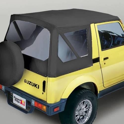 Rugged Ridge - Rugged Ridge Soft Top Black Denim Clear Windows | 86-95 Suzuki Samurai - 53701.15