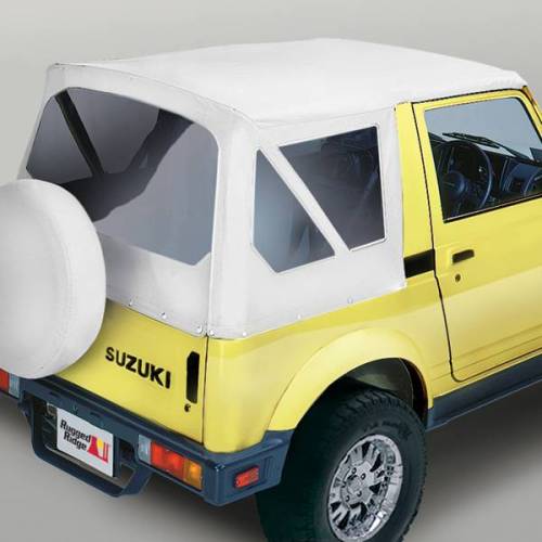 Rugged Ridge - Rugged Ridge Soft Top White Denim Clear Windows | 86-95 Suzuki Samurai - 53701.52