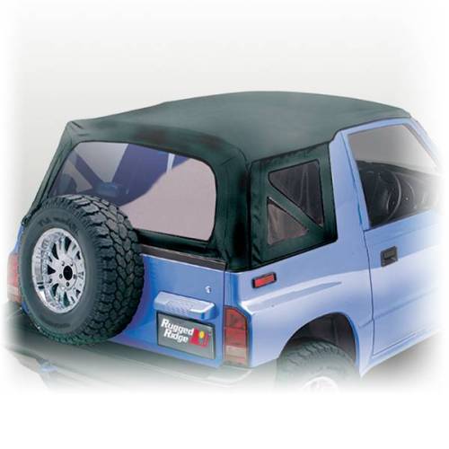 Rugged Ridge - Rugged Ridge Soft Top Black Denim Clear Windows | 88-94 Suzuki Sidekicks - 53702.15