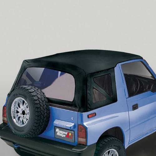 Rugged Ridge - Rugged Ridge Soft Top Black Denim Clear Windows | 95-98 Suzuki Sidekicks - 53703.15