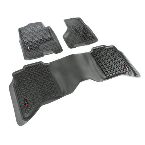 Rugged Ridge - Rugged Ridge All Terrain Floor Liner Kit Black | 09-18 Ram 1500-3500 Crew Cab - 82989.42