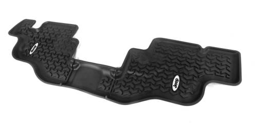 Rugged Ridge - Rugged Ridge All Terrain Floor Liner Rear Black Jeep Logo | 76-95 CJ7/YJ - DMC-12950.22