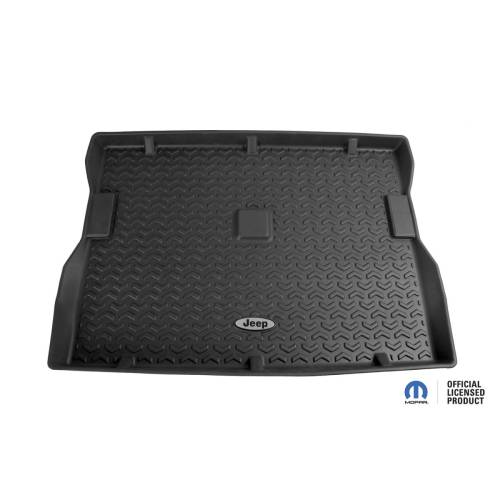 Rugged Ridge - Rugged Ridge All Terrain Cargo Liner Black Jeep Logo | 76-95 Jeep CJ7/Wrangler YJ - DMC-12975.22