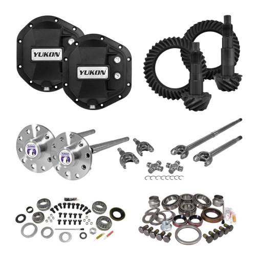 Yukon Gear And Axle - Yukon Gear and Axle Stage 4 Re-Gear Kit upgrades front & rear diffs, 24 spl, incl covers/fr&rr axles - YGK015stg4