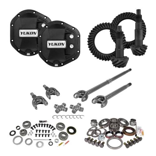 Yukon Gear And Axle - Yukon Gear and Axle Stage 3 Re-Gear Kit upgrades front & rear diffs, 24 spl, incl covers/fr axles - YGK017stg3
