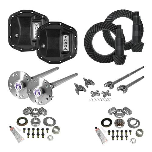 Yukon Gear And Axle - Yukon Gear and Axle Stage 4 Re-Gear Kit upgrades front & rear diffs, 28 spl, incl covers/fr&rr axles - YGK065stg4