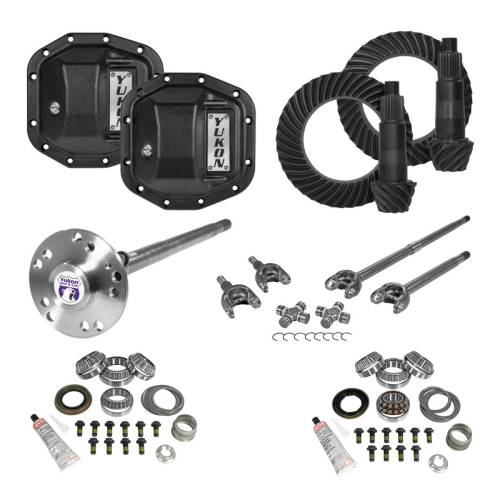 Yukon Gear And Axle - Yukon Gear and Axle Stage 4 Re-Gear Kit upgrades front & rear diffs, 24 spl, incl covers/fr&rr axles - YGK071stg4