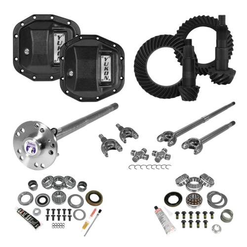 Yukon Gear And Axle - Yukon Gear and Axle Stage 4 Re-Gear Kit upgrades frnt & rr diffs, 24/28 spl, incl covers/fr&rr axles - YGK076stg4