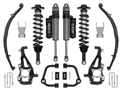 Icon Vehicle Dynamics - ICON Vehicle Dynamics 21-23 FORD F150 4WD 3.5-4.5" STAGE 2 SUSPENSION SYS TUBULAR UCA / LEAF PACK - K93142TL