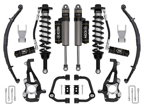 Icon Vehicle Dynamics - ICON Vehicle Dynamics 21-23 FORD F150 4WD 3.5-4.5" STAGE 3 SUSPENSION SYS TUBULAR UCA / LEAF PACK - K93143TL