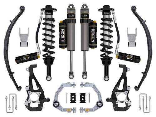 Icon Vehicle Dynamics - ICON Vehicle Dynamics 21-23 FORD F150 4WD 3.5-4.5" STAGE 4 SUSPENSION SYS BILLET UCA / LEAF PACK - K93144L