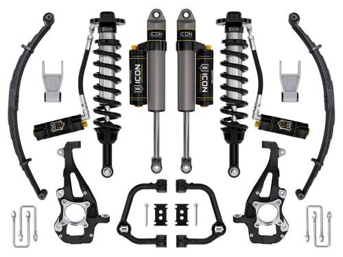 Icon Vehicle Dynamics - ICON Vehicle Dynamics 21-23 FORD F150 4WD 3.5-4.5" STAGE 4 SUSPENSION SYS TUBULAR UCA / LEAF PACK - K93144TL